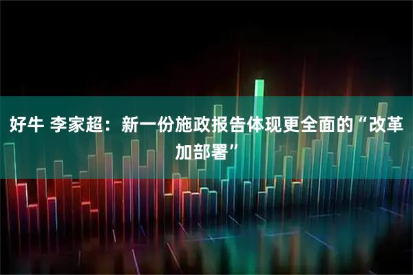 好牛 李家超：新一份施政报告体现更全面的“改革加部署”