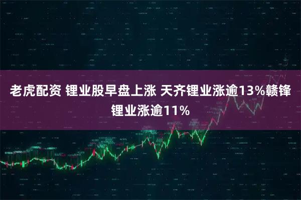 老虎配资 锂业股早盘上涨 天齐锂业涨逾13%赣锋锂业涨逾11%